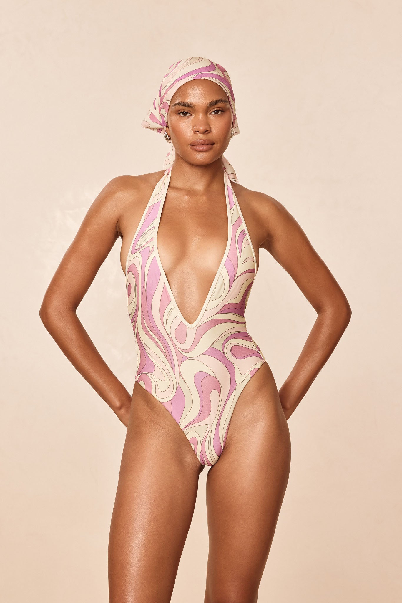 Cyprus One Piece - Costa Rei Pink/Ivory
