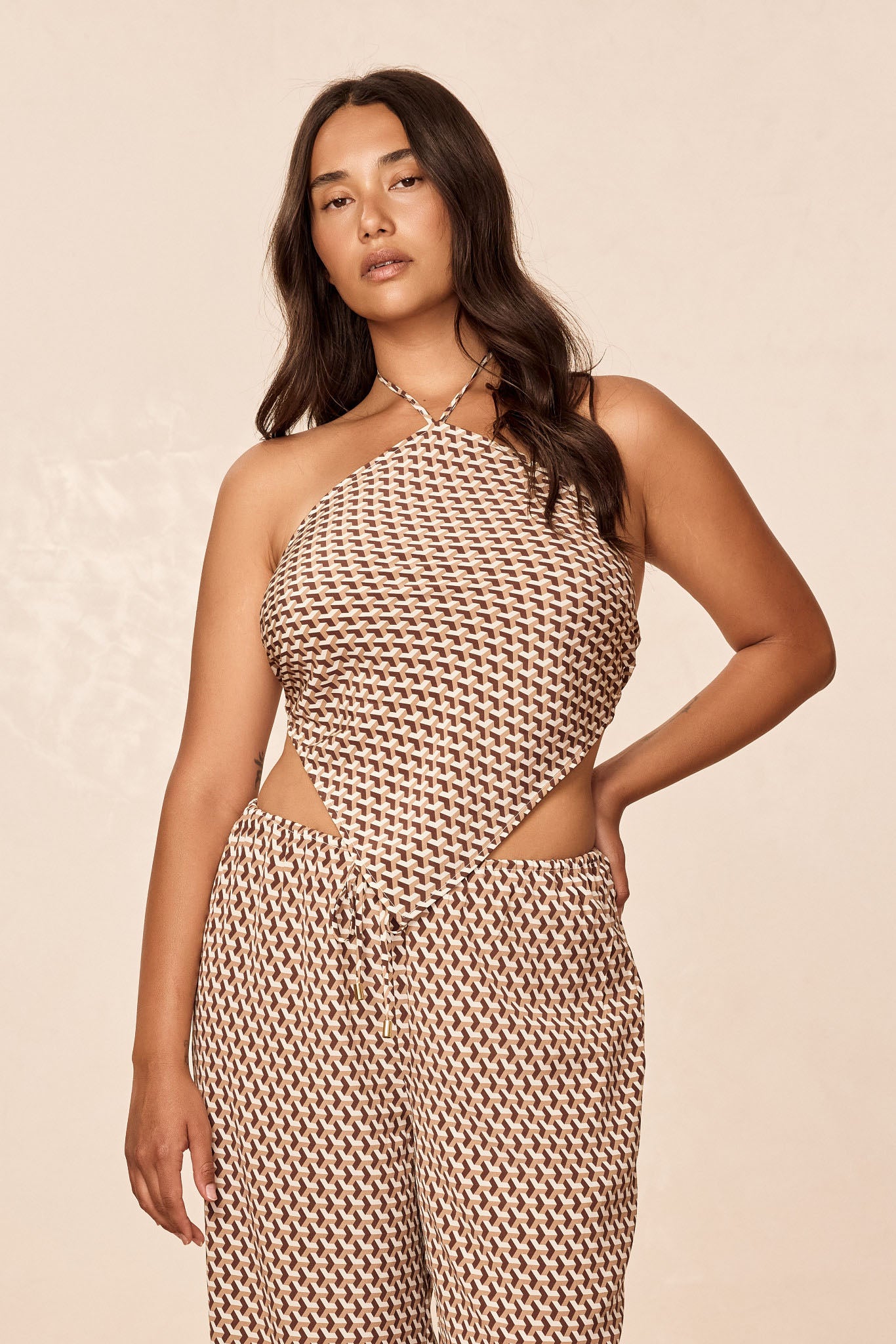 Prato Top - Husk Geo Silk