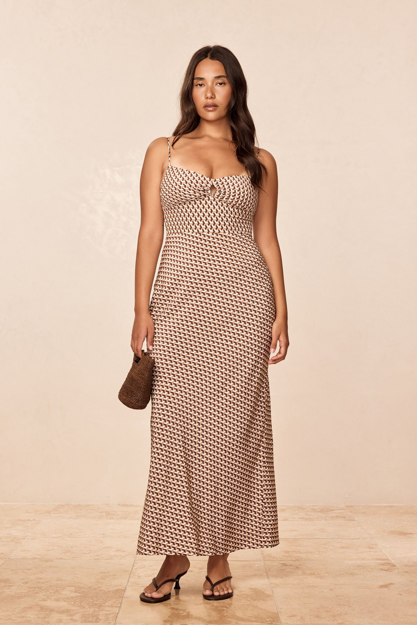 Fererra Dress - Husk Geo Silk