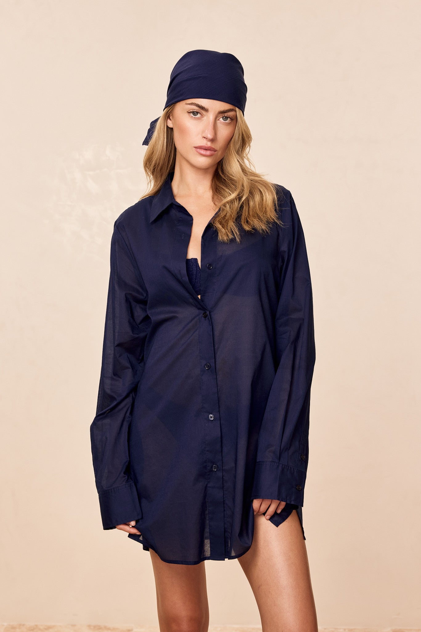 Fiji Tunic - Midnight Cotton Voile