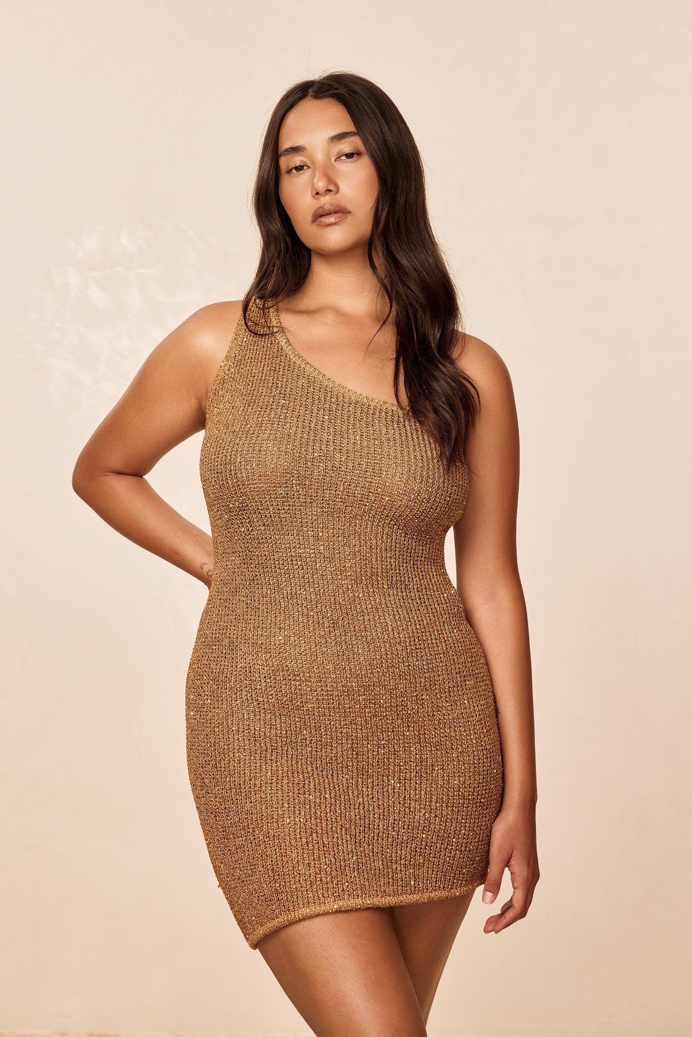Taormina Dress - Antique Gold Sequin Knit Antique Gold Sequin / S Taormina Dress - Antique Gold Sequin Knit Antique Gold Sequin / S