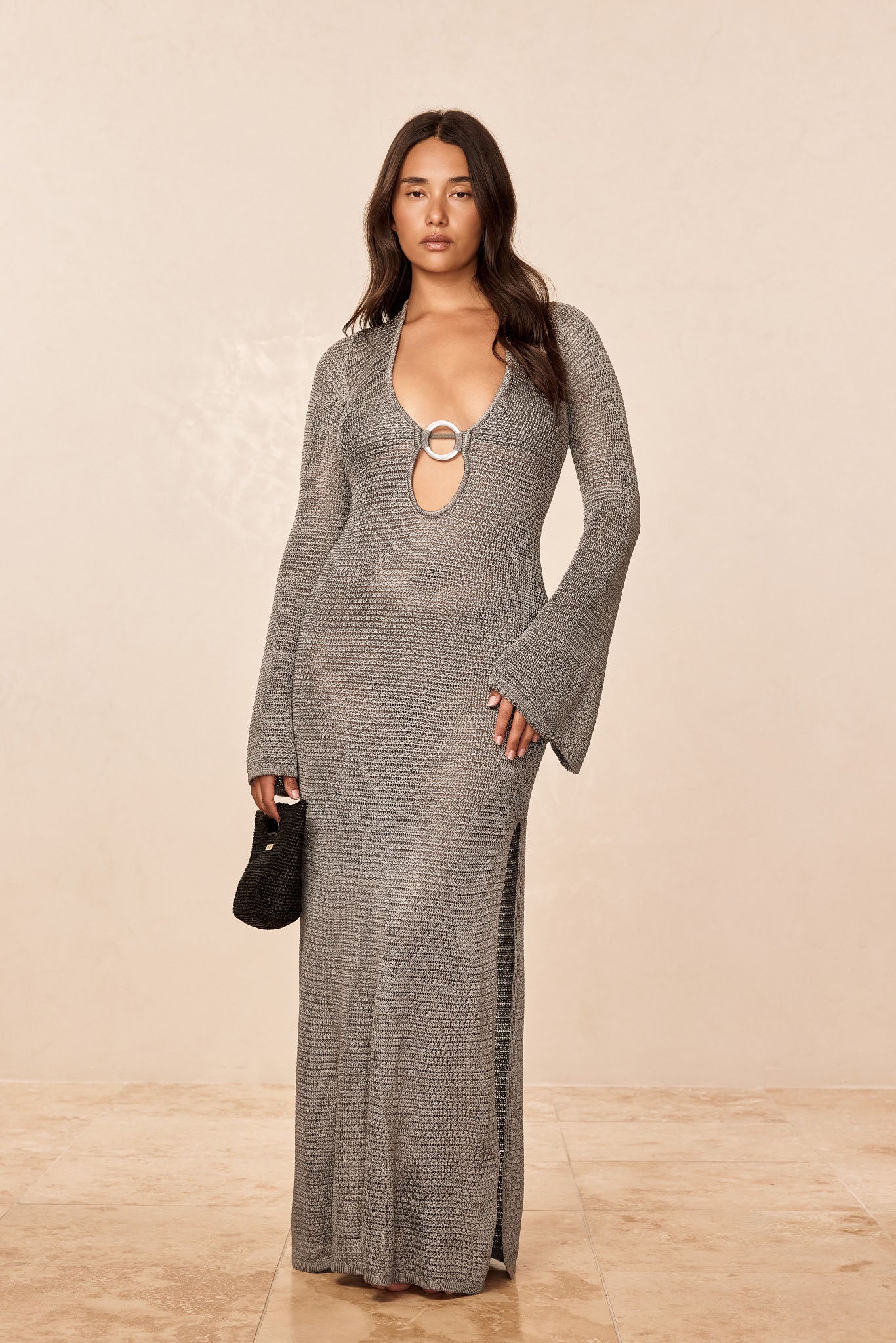 Montego Dress - Steel Treble Knit