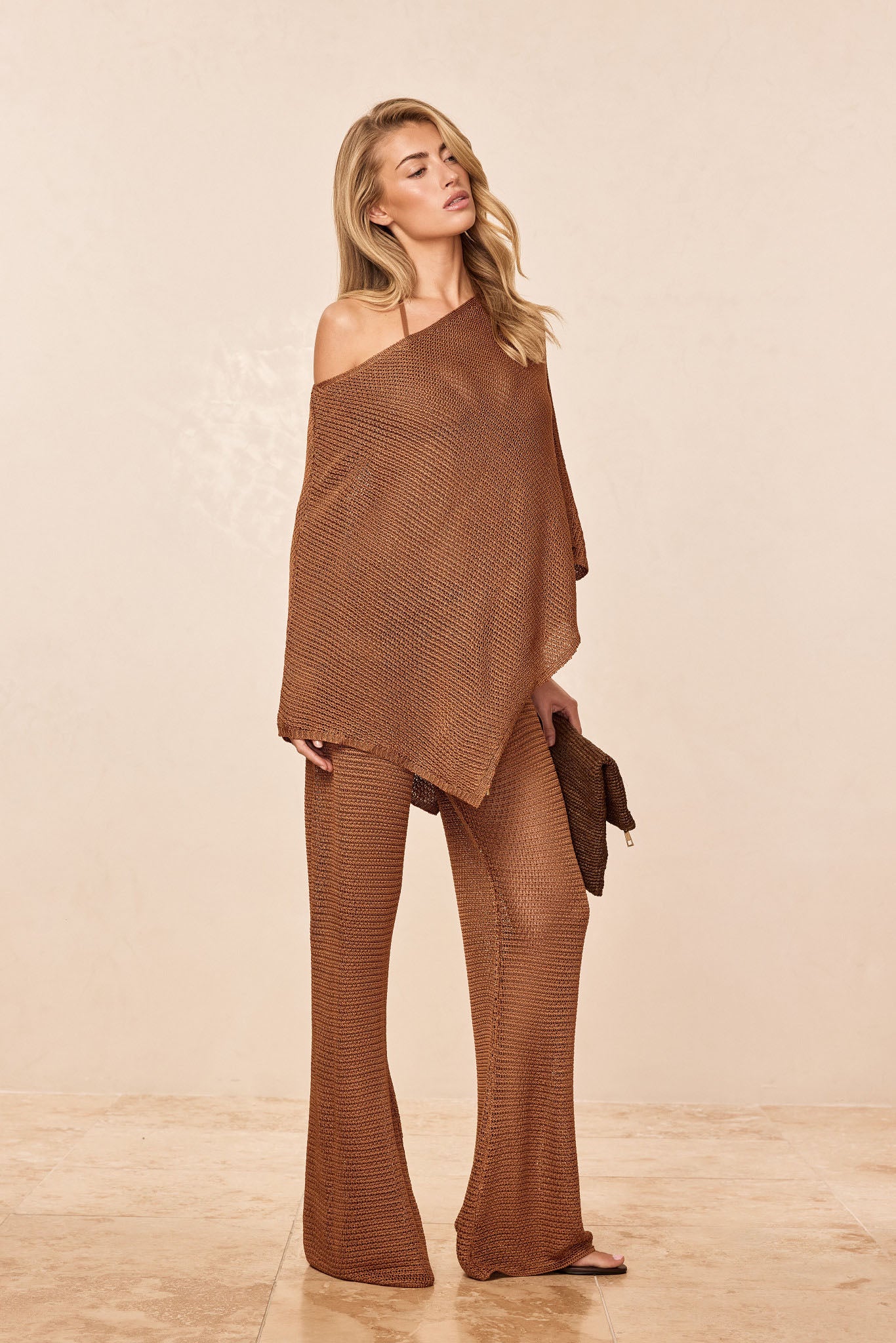 Low Rise Belize Pant - Caramel Treble Knit