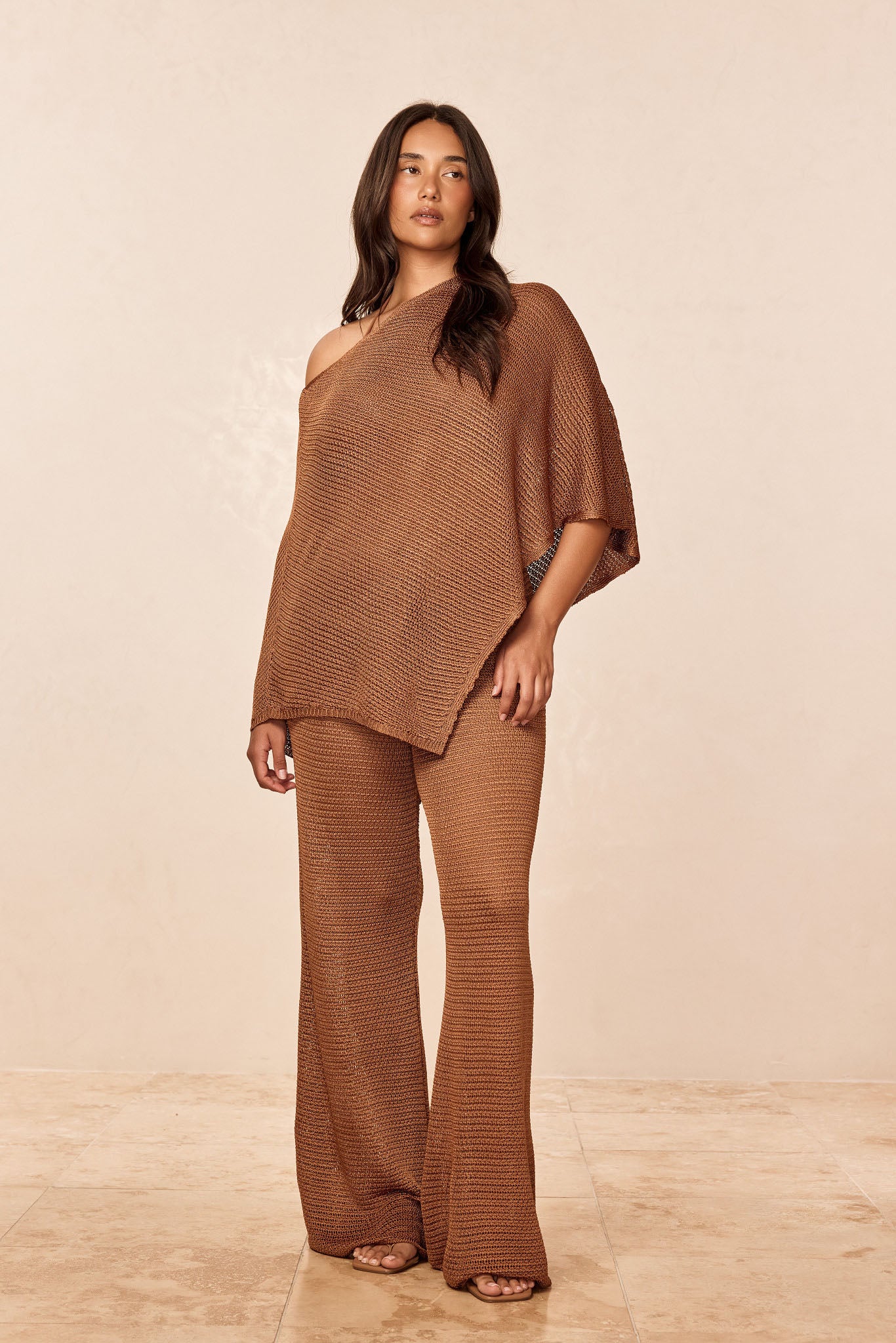 Low Rise Belize Pant - Caramel Treble Knit