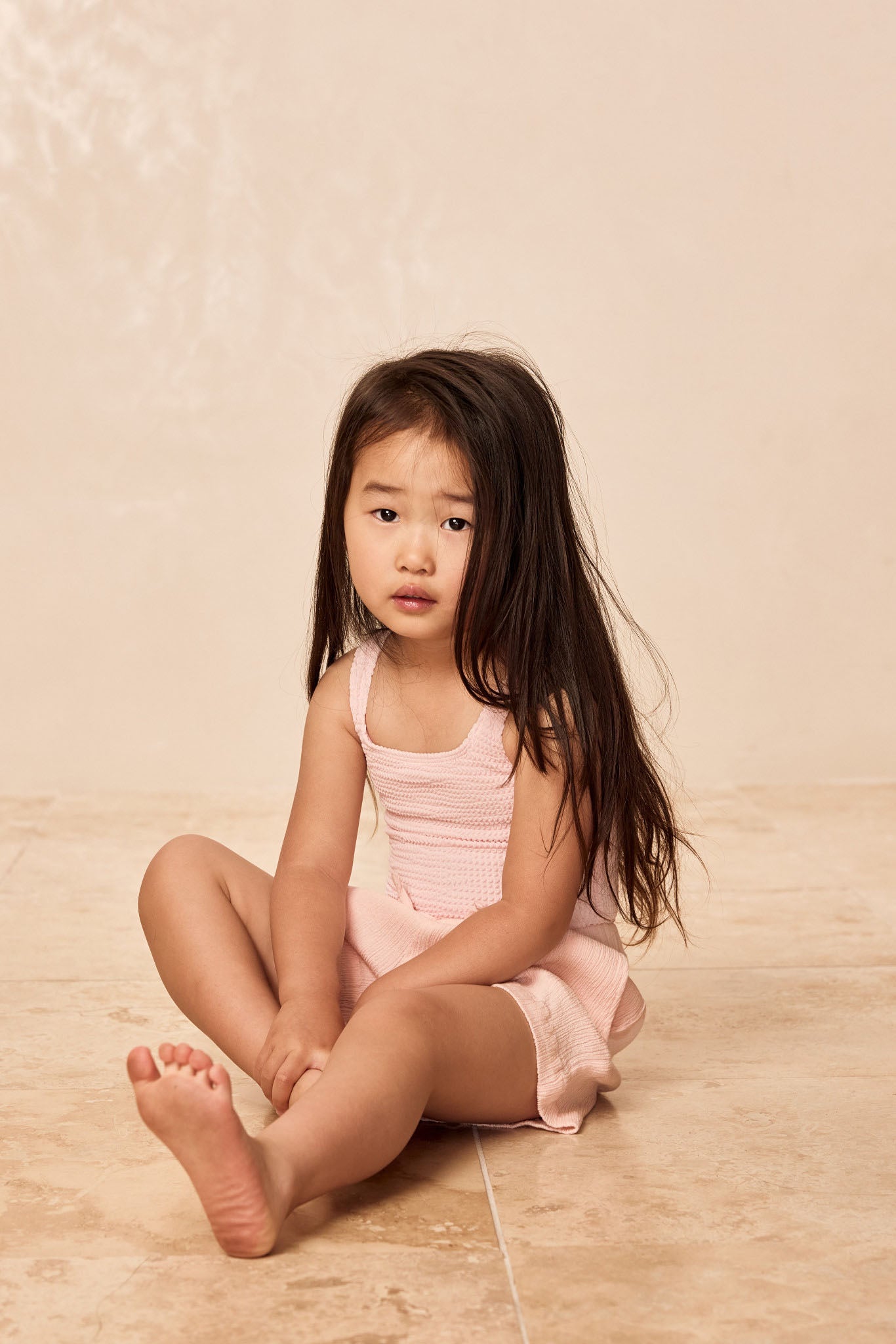 Sardinia One Piece Kids - Powder Pink Crinkle