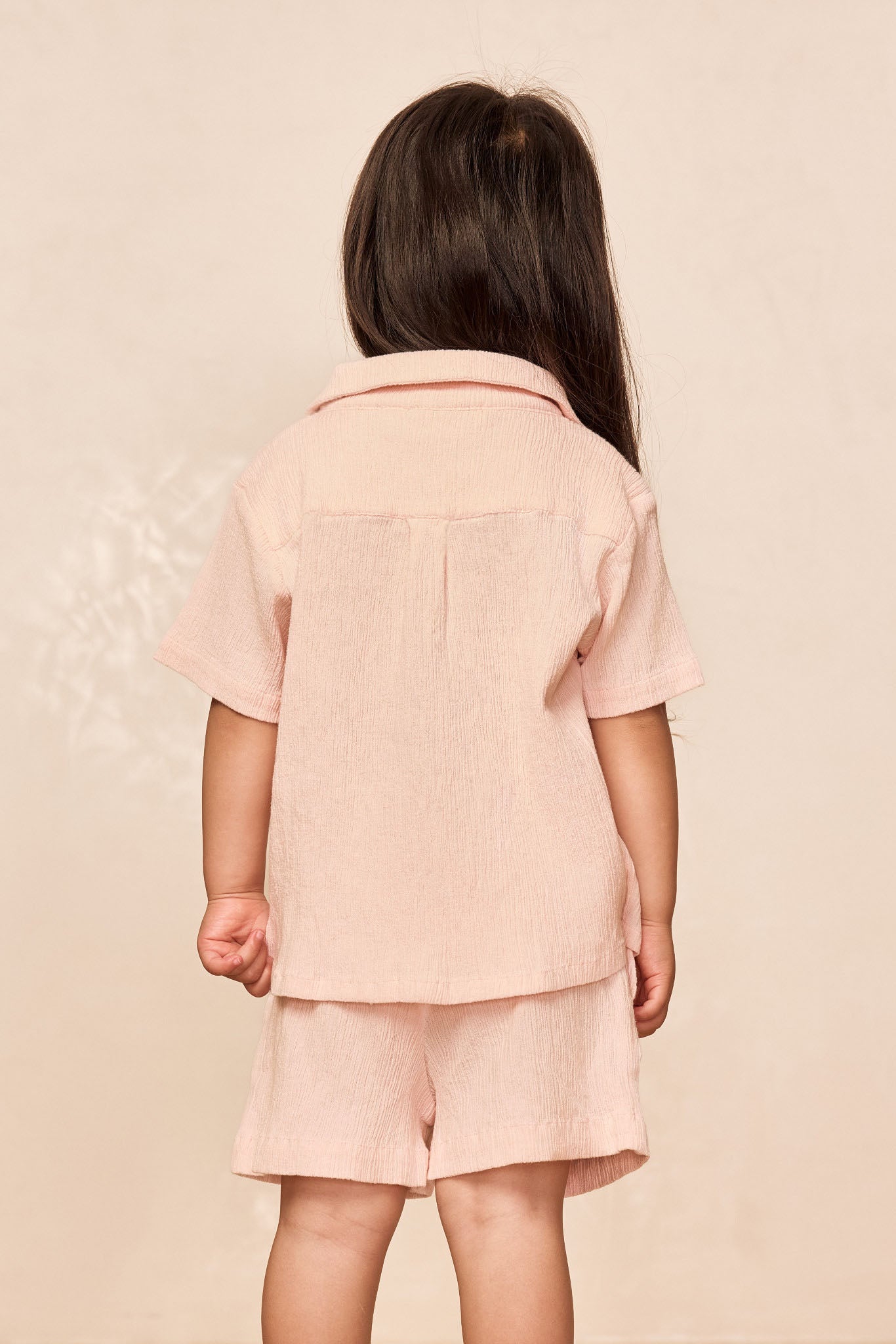 Pacific Beach Shirt Kids - Powder Pink Crinkle
