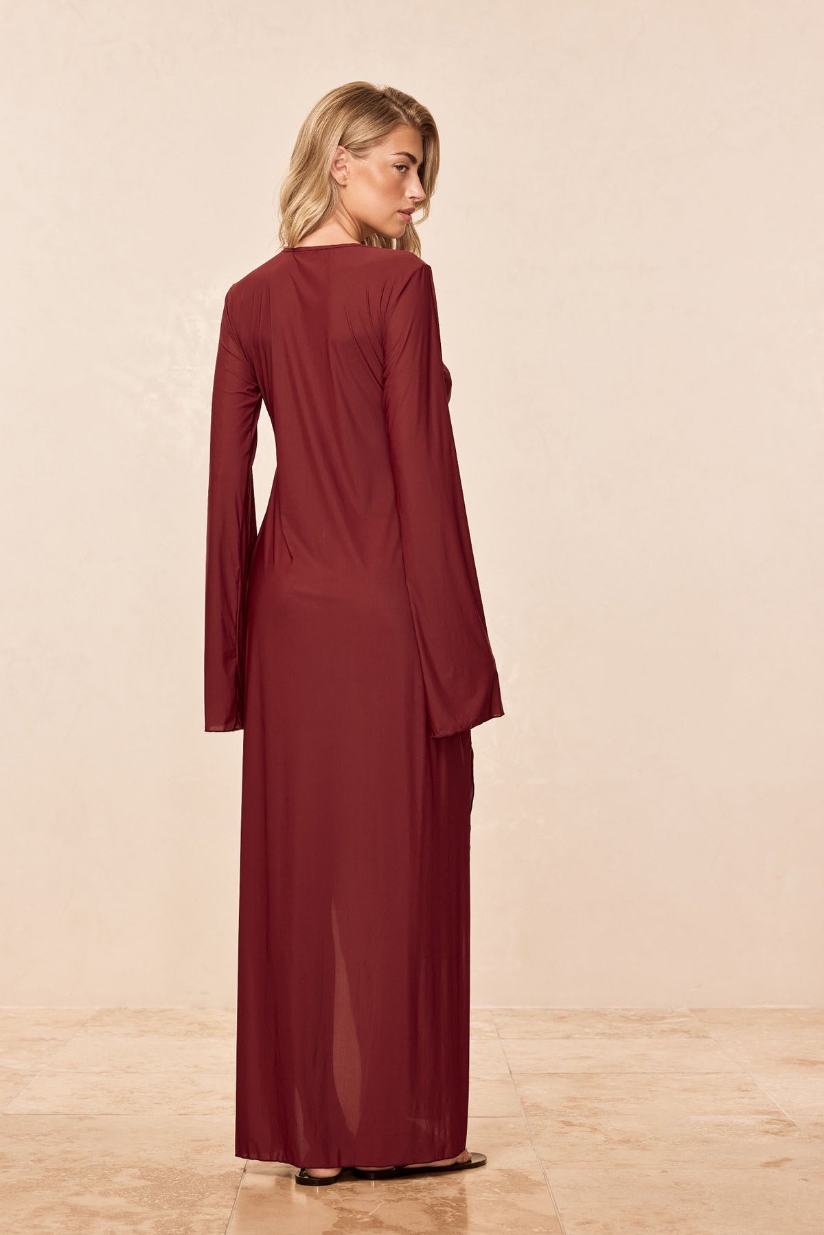 Marabella Kaftan - Deep Burgundy Tissue Jersey