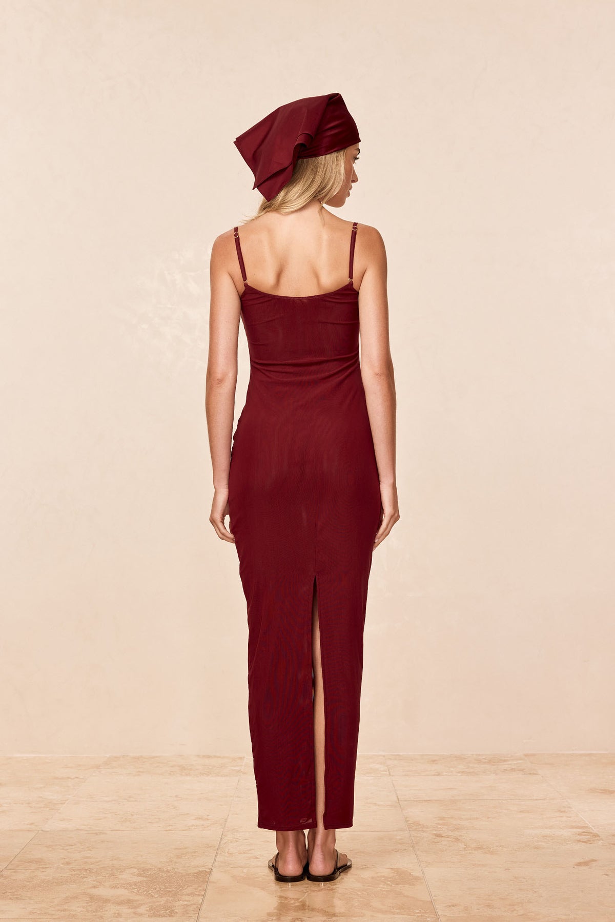 Provence Dress - Deep Burgundy Mesh