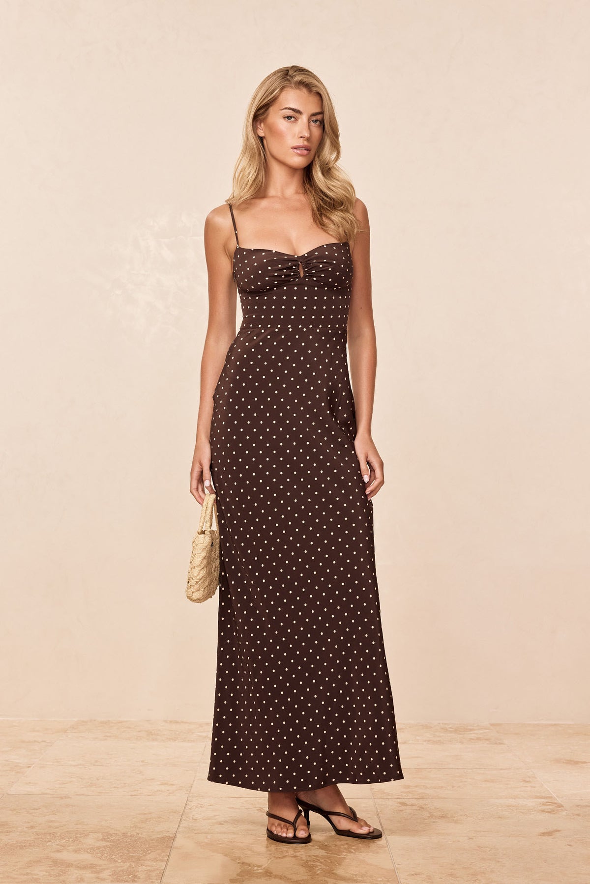 Ferarra Dress - Espresso Dot Silk