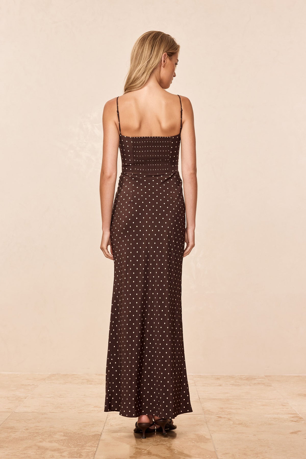 Ferarra Dress - Espresso Dot Silk