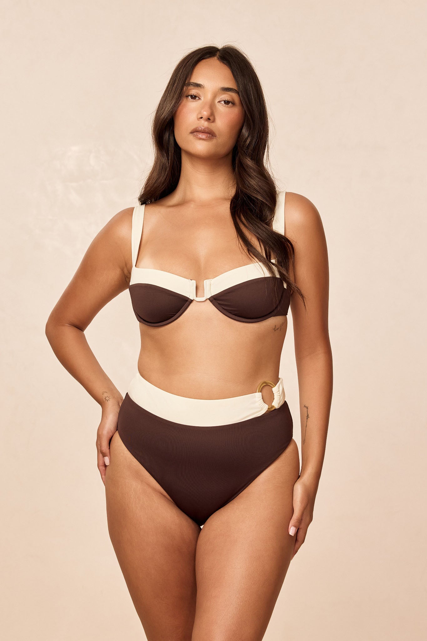 Cala Roja Top - Espresso/Ivory