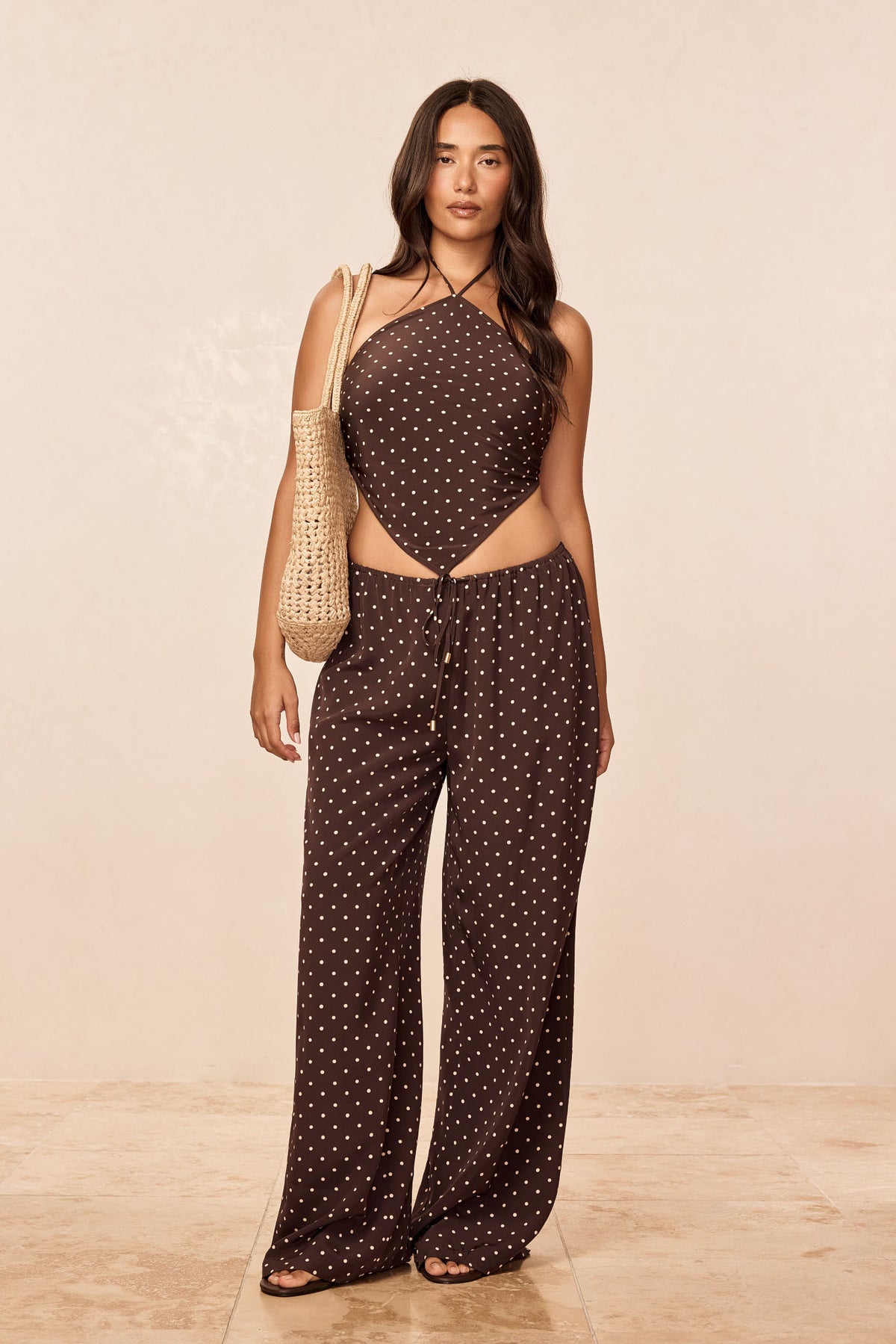 Belize Pant - Espresso Dot Silk