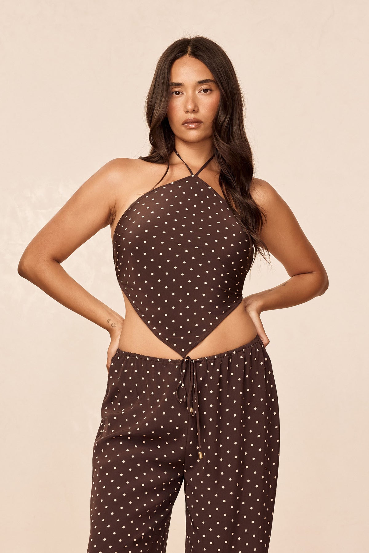 Prato Top - Espresso Dot Silk