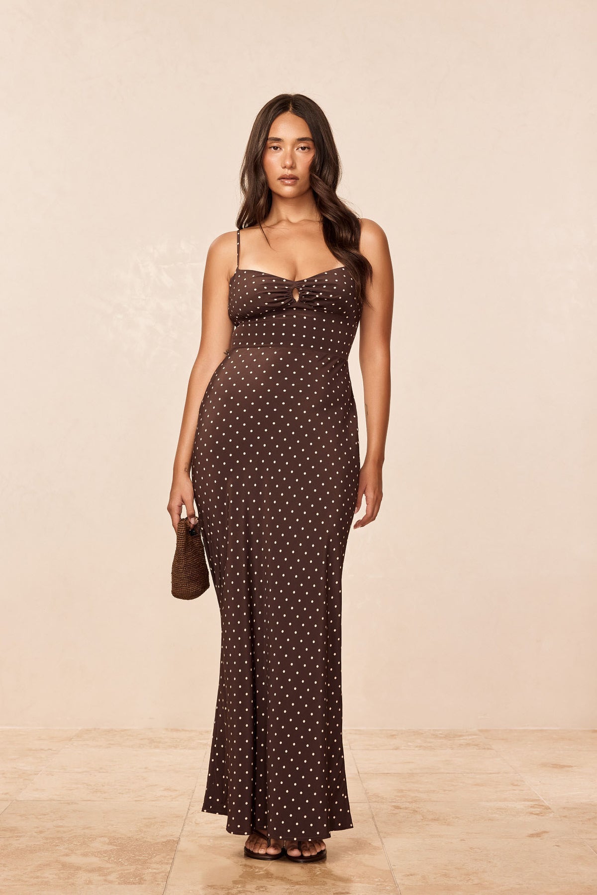 Ferarra Dress - Espresso Dot Silk