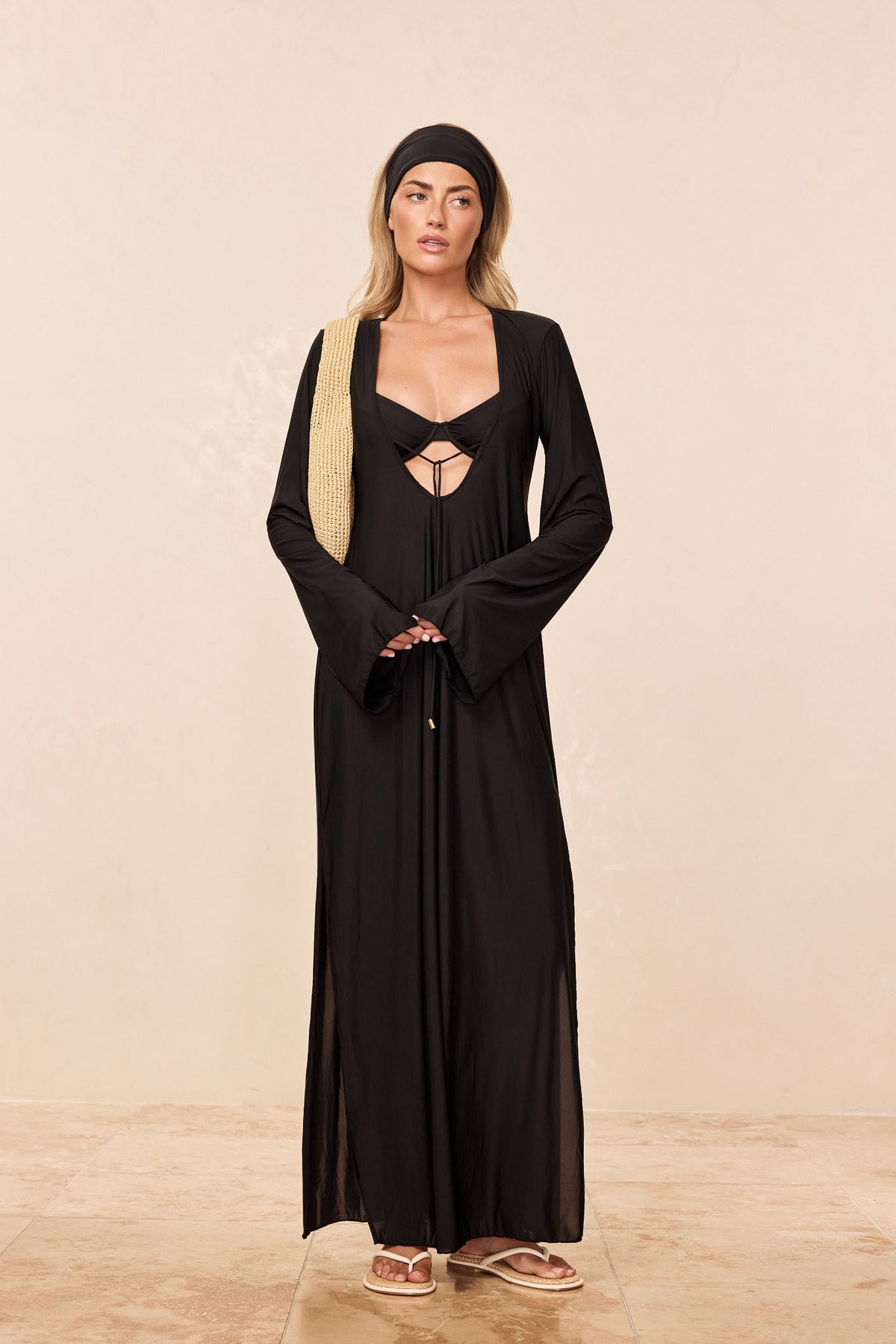 Marabella Kaftan - Black Tissue