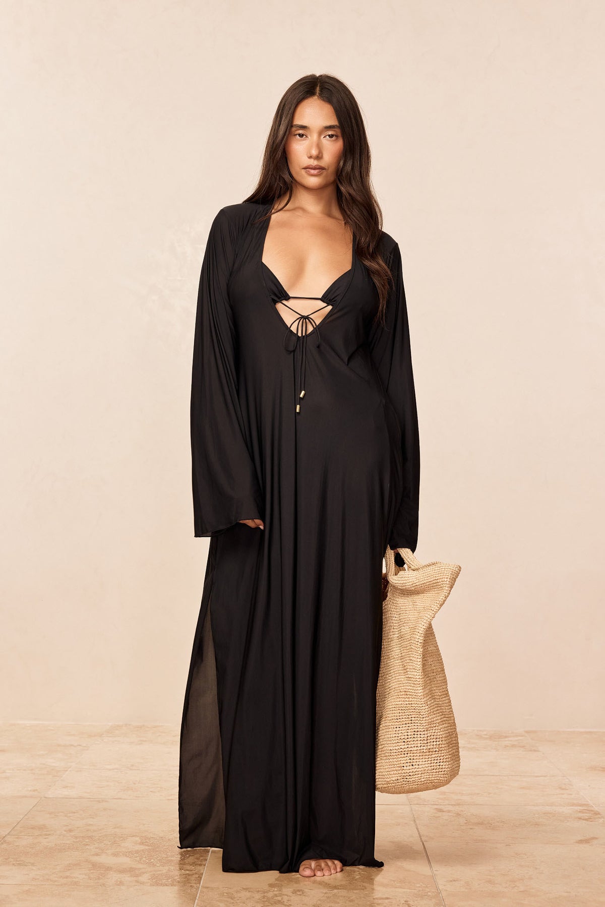 Marabella Kaftan - Black Tissue