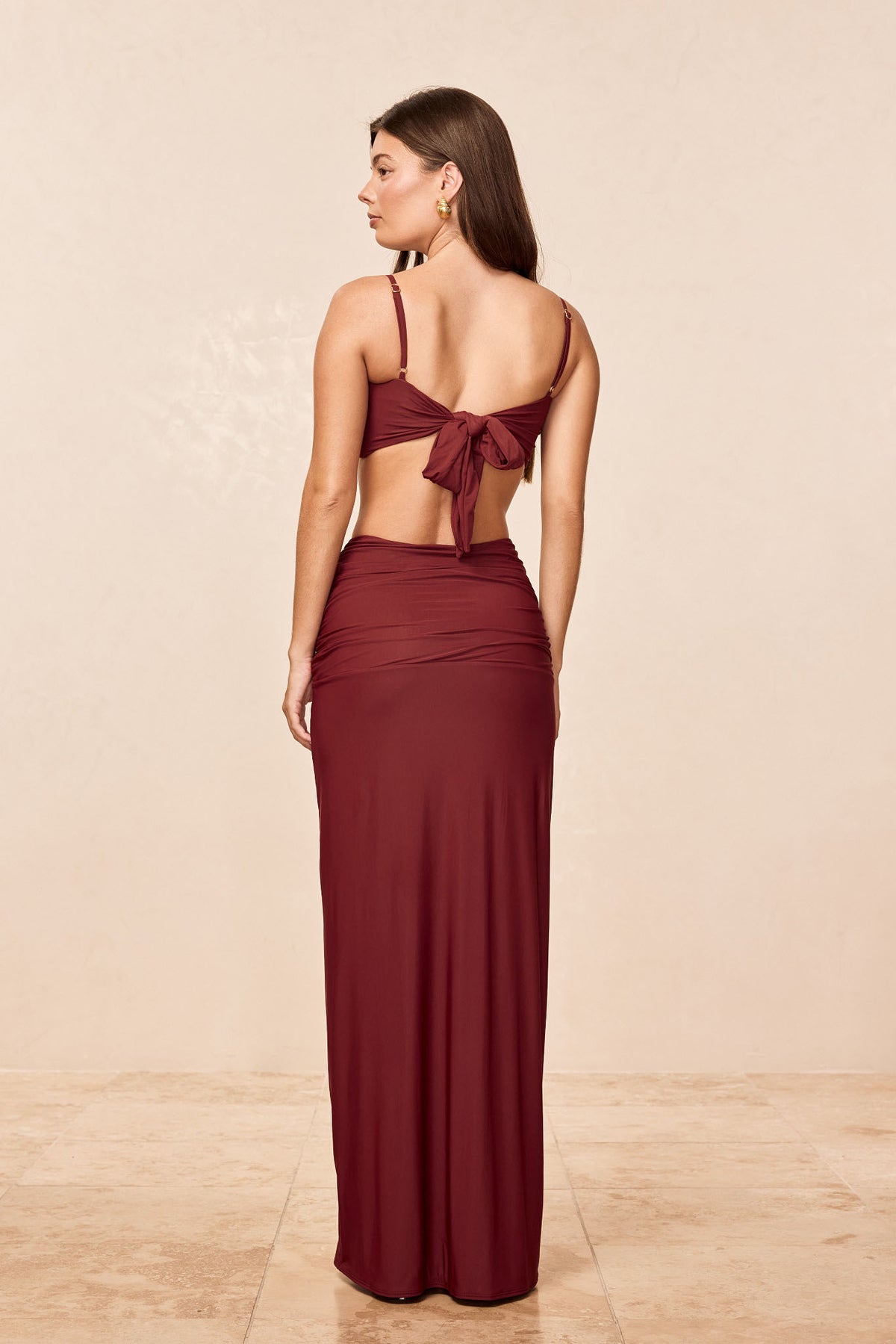 St. Croix Maxi Skirt - Deep Burgundy Tissue Jersey