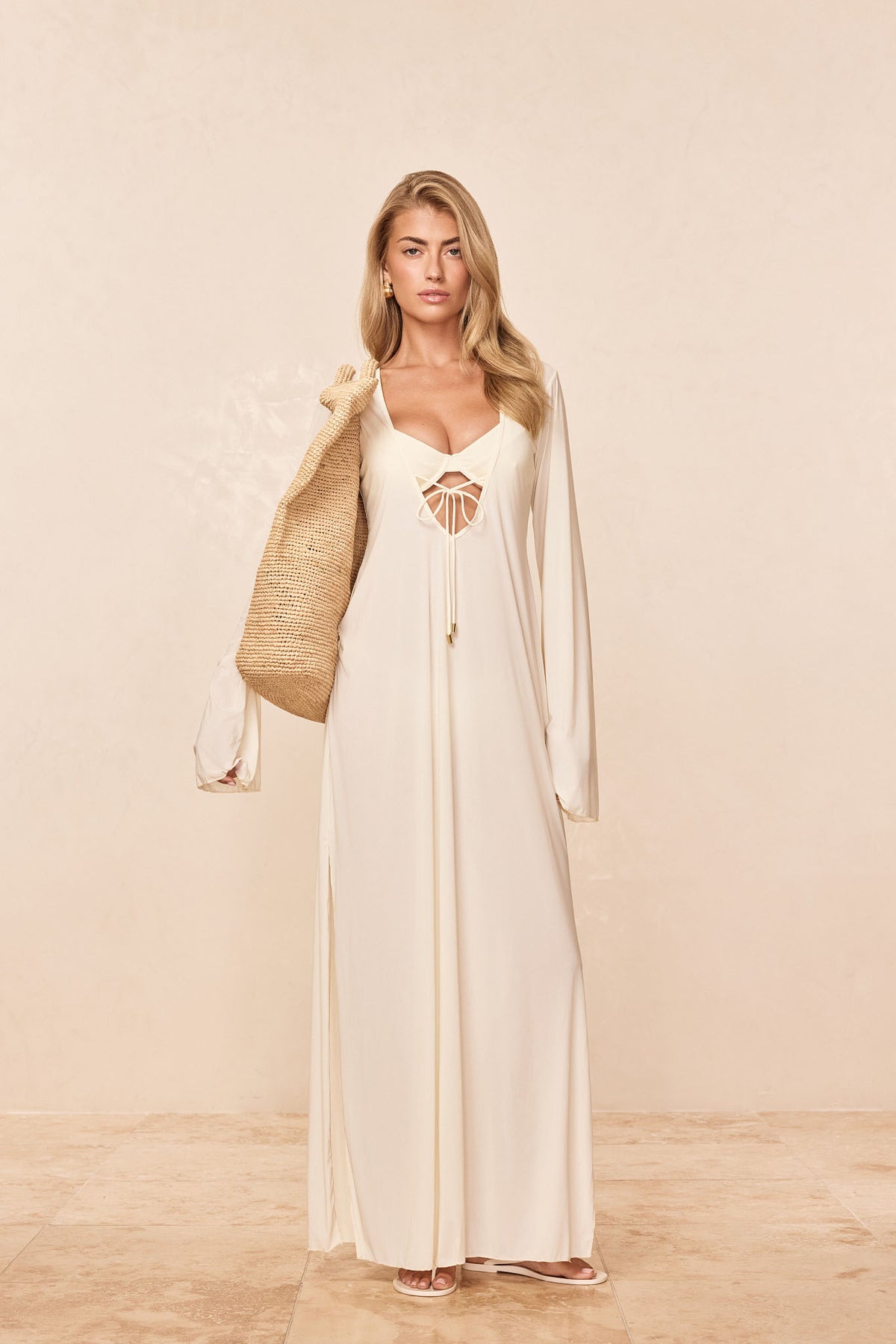 Marabella Kaftan - Ivory Tissue