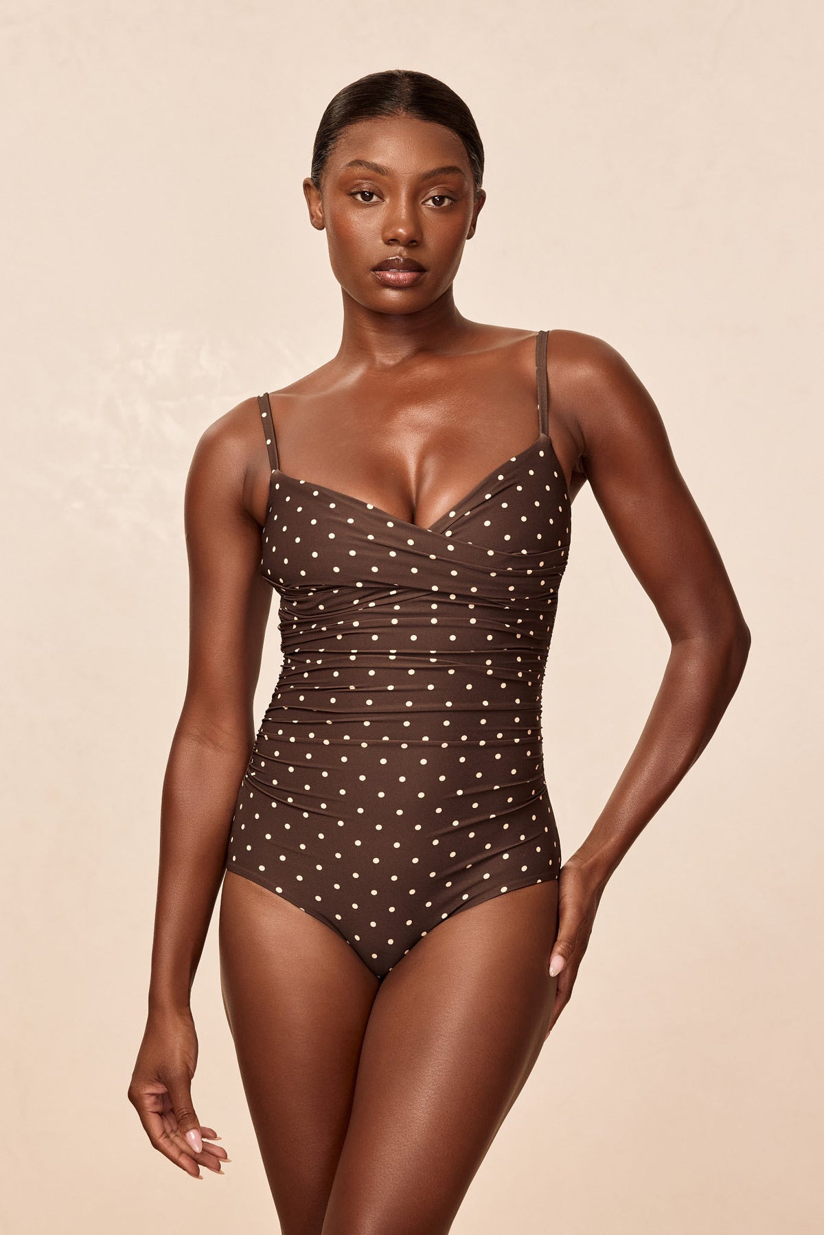 Bordeaux One Piece Full Coverage - Espresso Dot