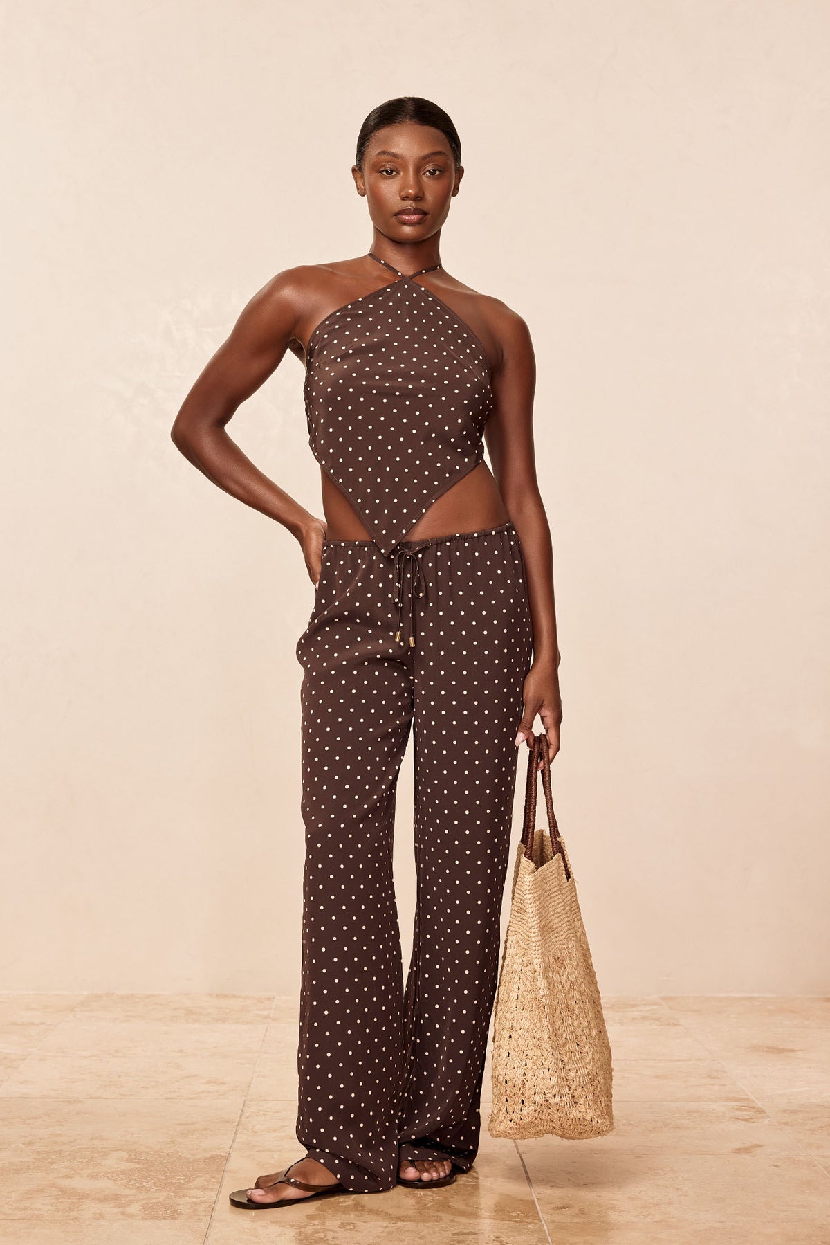Belize Pant - Espresso Dot Silk