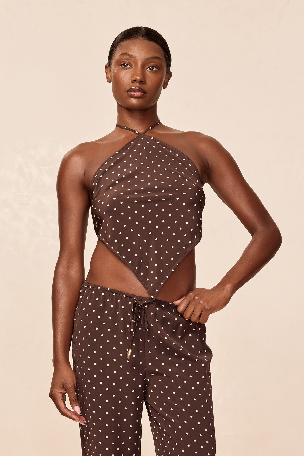 Prato Top - Espresso Dot Silk