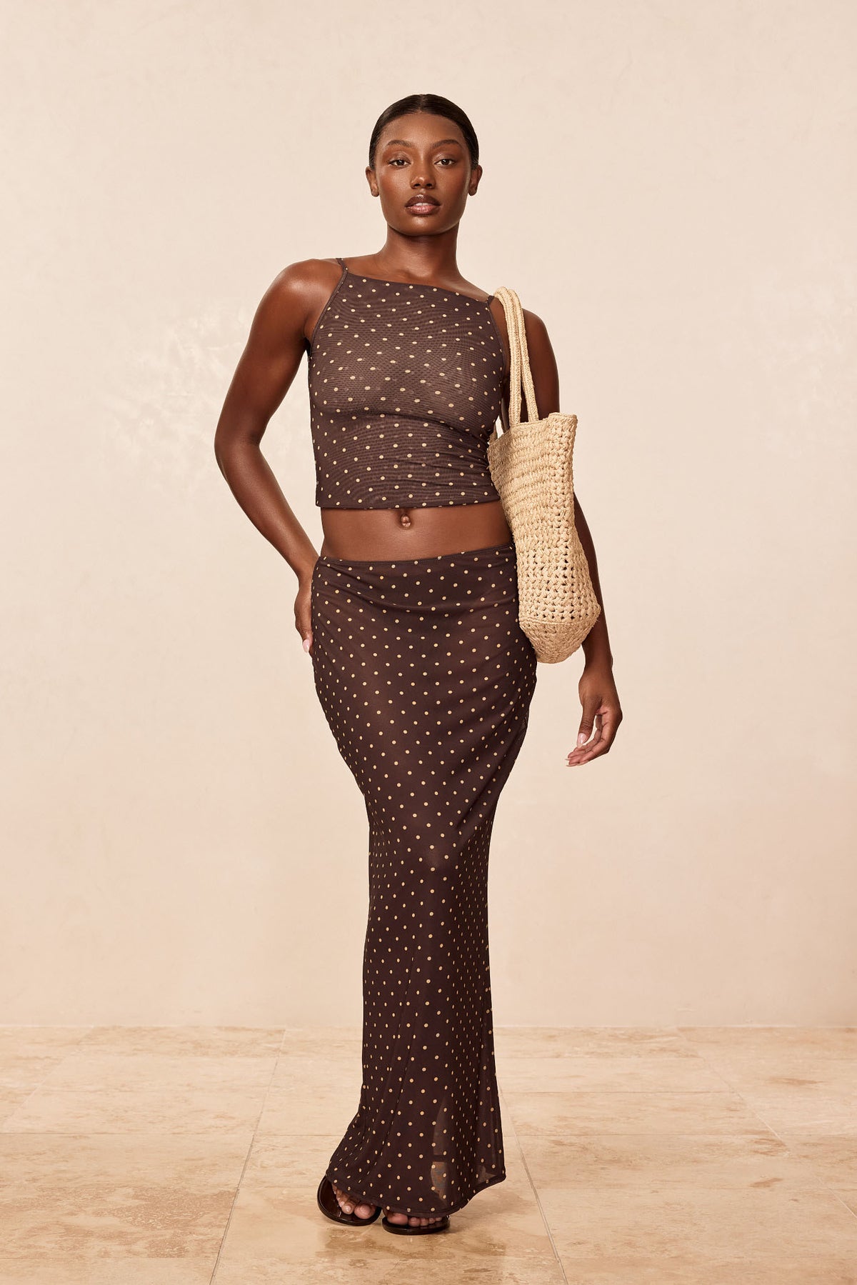 Fontelina Skirt - Espresso Dot Mesh