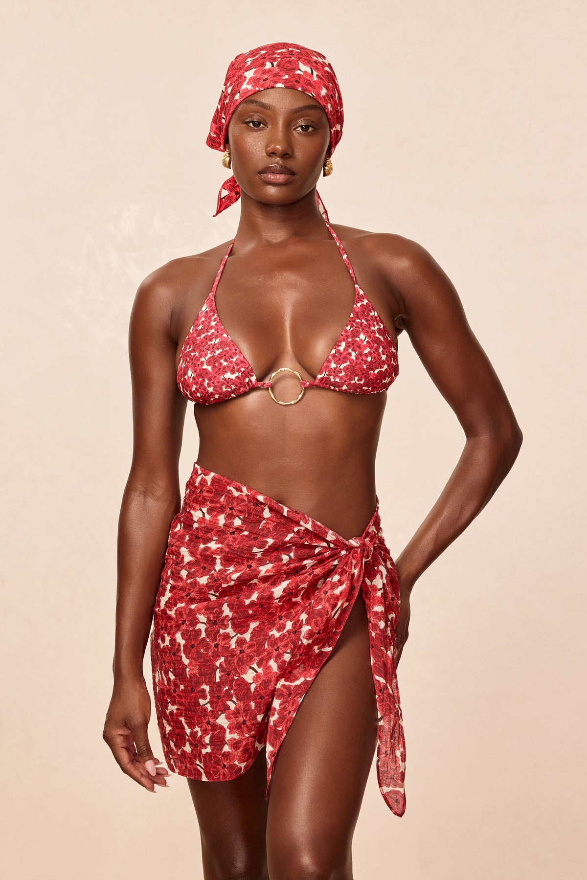 South Beach Sarong - Monte Solaro Floral Crinkle Linen