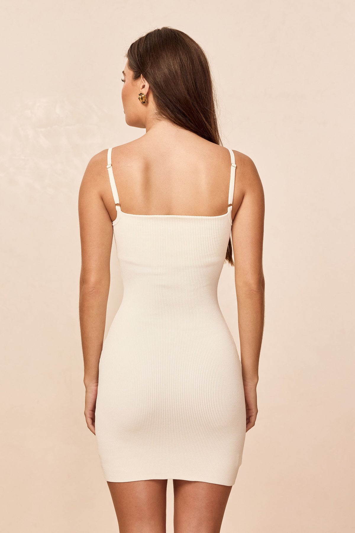 Provence Mini Dress - Ivory Knit Rib
