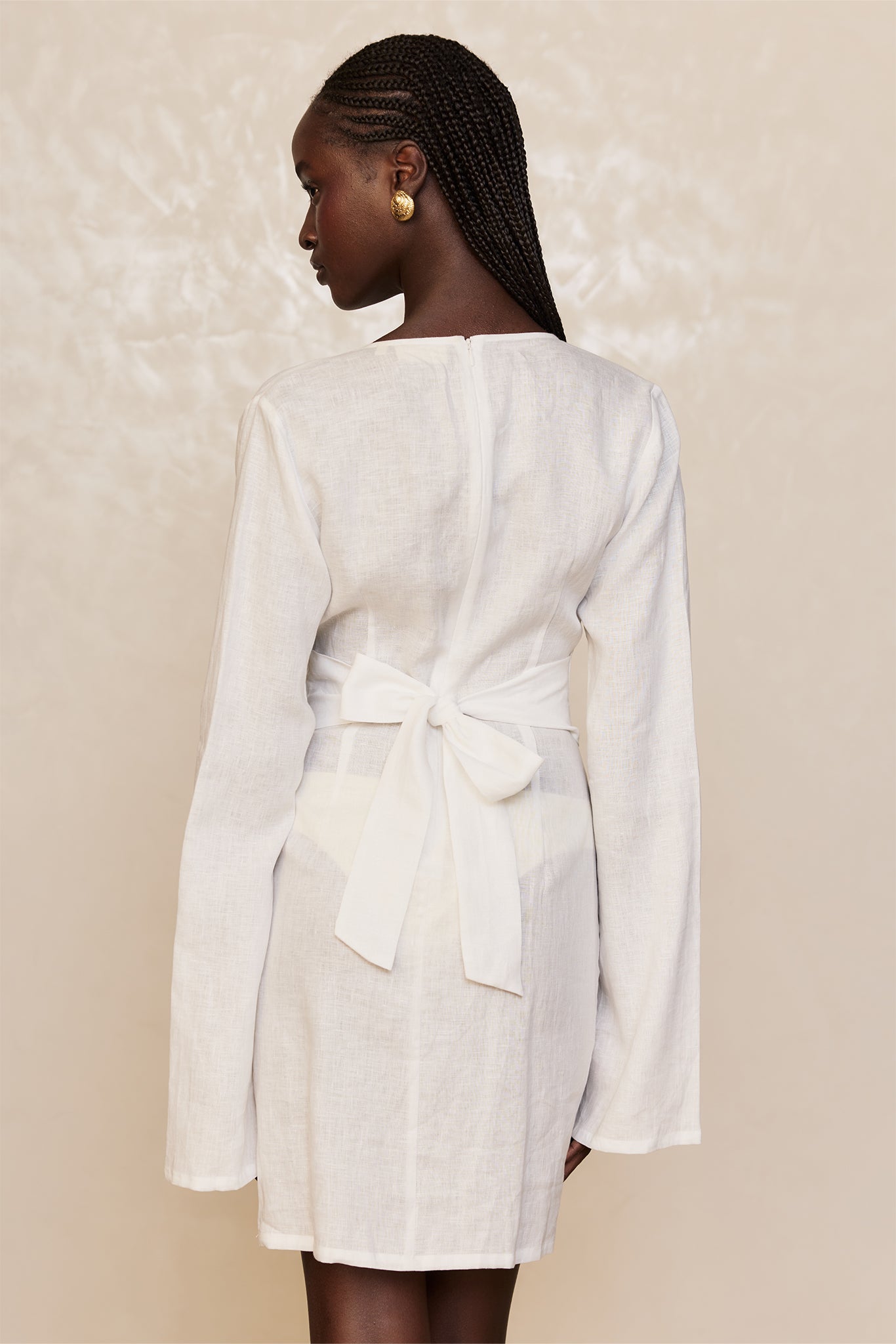 Montego Mini Dress - White Linen Montego Mini Dress - White Linen