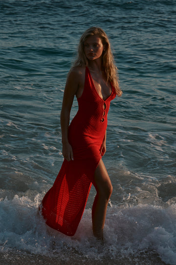 Ramatuelle Dress - Chili Pepper Lace Crochet
