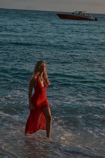 Ramatuelle Dress - Chili Pepper Lace Crochet