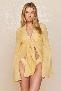 Grenada Tunic - Honey Crinkle Linen