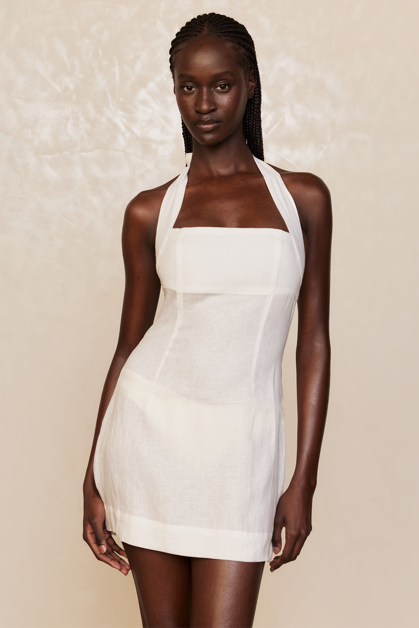 Montserrat Mini Dress - White Linen White Linen / VV Montserrat Mini Dress - White Linen White Linen / VV