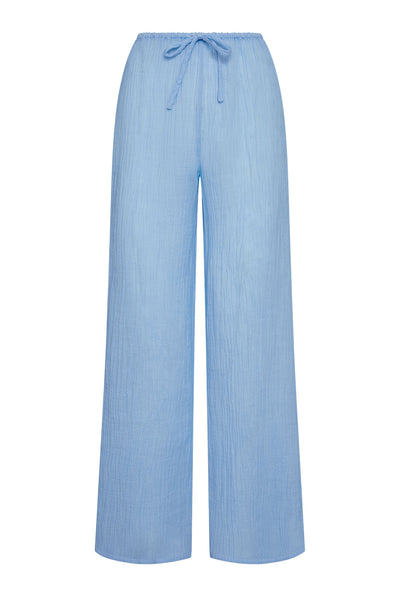 Belize Pant - Sky Crinkle Linen – Monday Swimwear