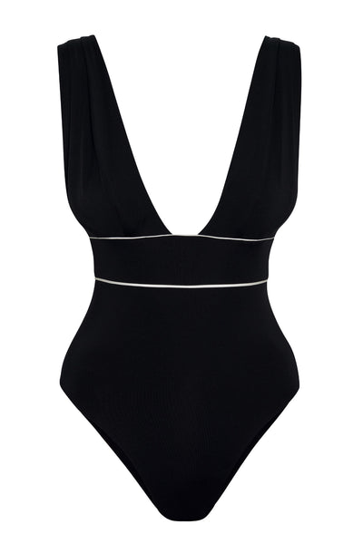【fuwafuwa様】yoli simple onepiece black 1 Aruba One Piece - Black/Ivory – Monday Swimwear