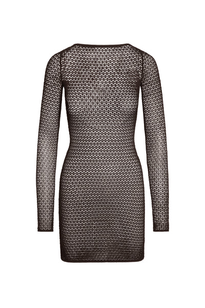 Bodrum Mini Dress - Espresso Lace Crochet – Monday Swimwear