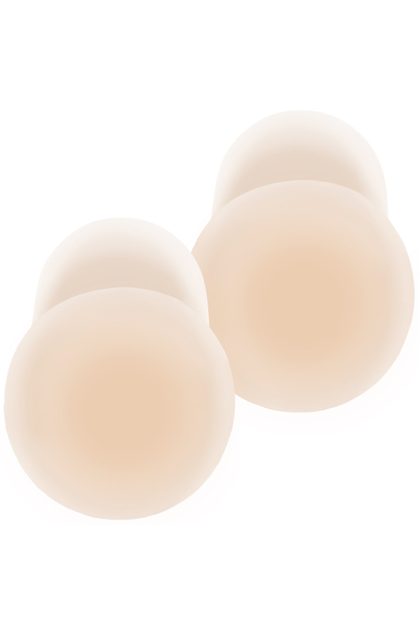 Two overlapping beige circular adhesive nipple covers (nipple pasties)