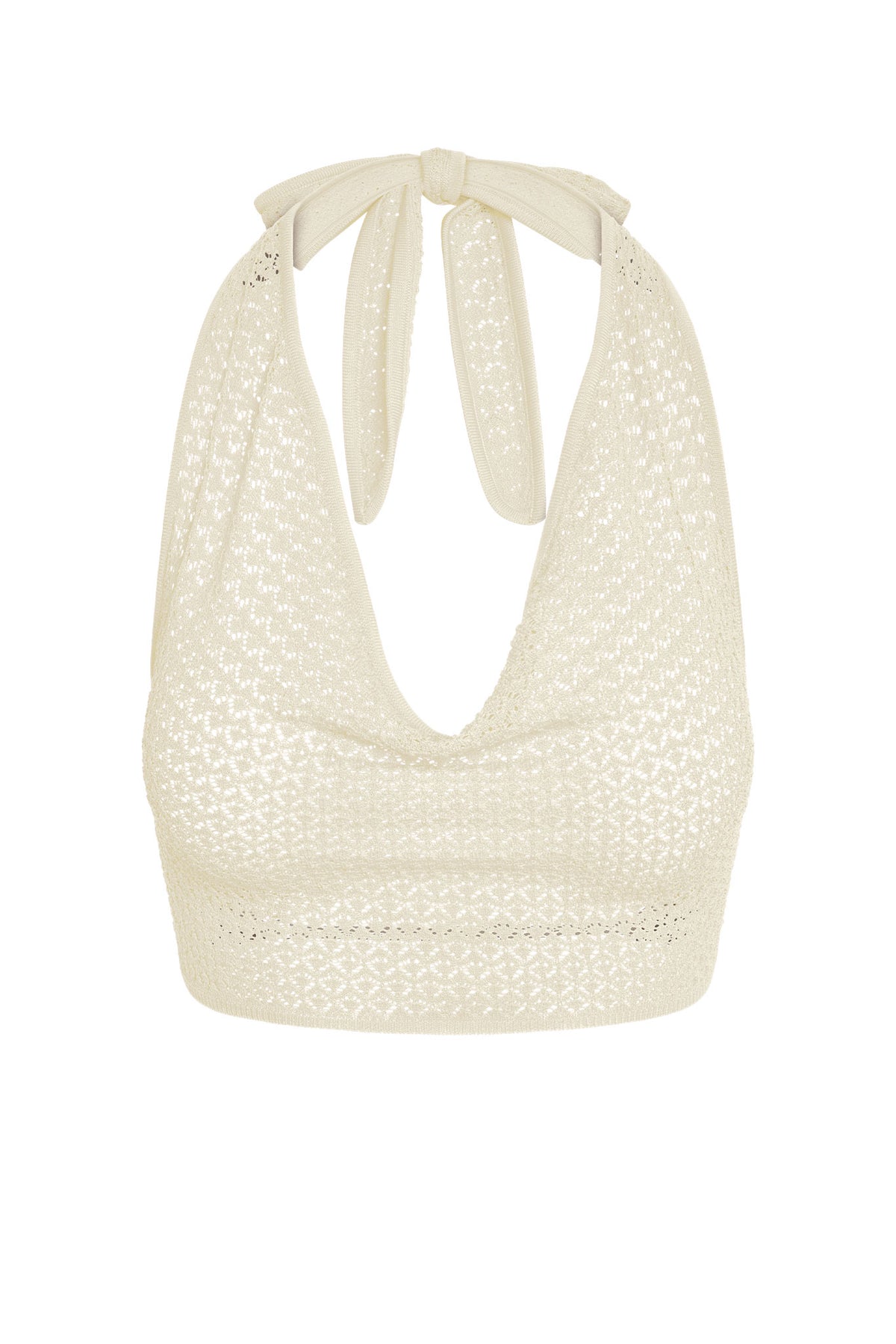 Bula Cowl Neck Top - Ivory Lace Crochet – Monday Swimwear