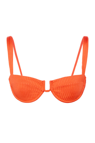 Cala Roja Top - Papaya Wide Rib – Monday Swimwear