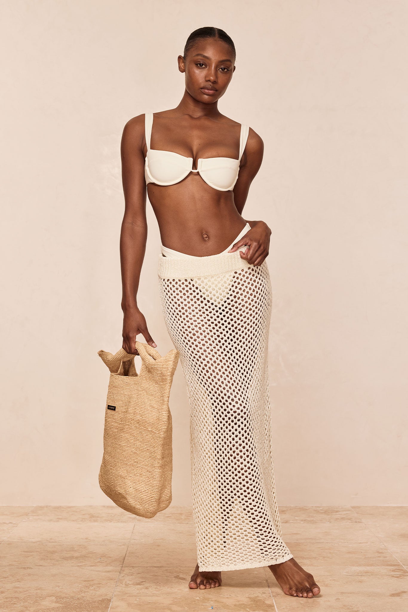 Wrap Skirt Beachwear Beach Jersey Skirt Butter Yellow Crochet