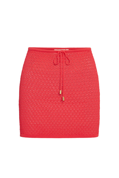Cartagena Skirt - Strawberry Lace Crochet – Monday Swimwear