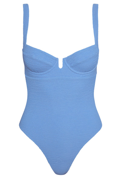 Clovelly One Piece - Azure Crinkle – Monday Swimwear