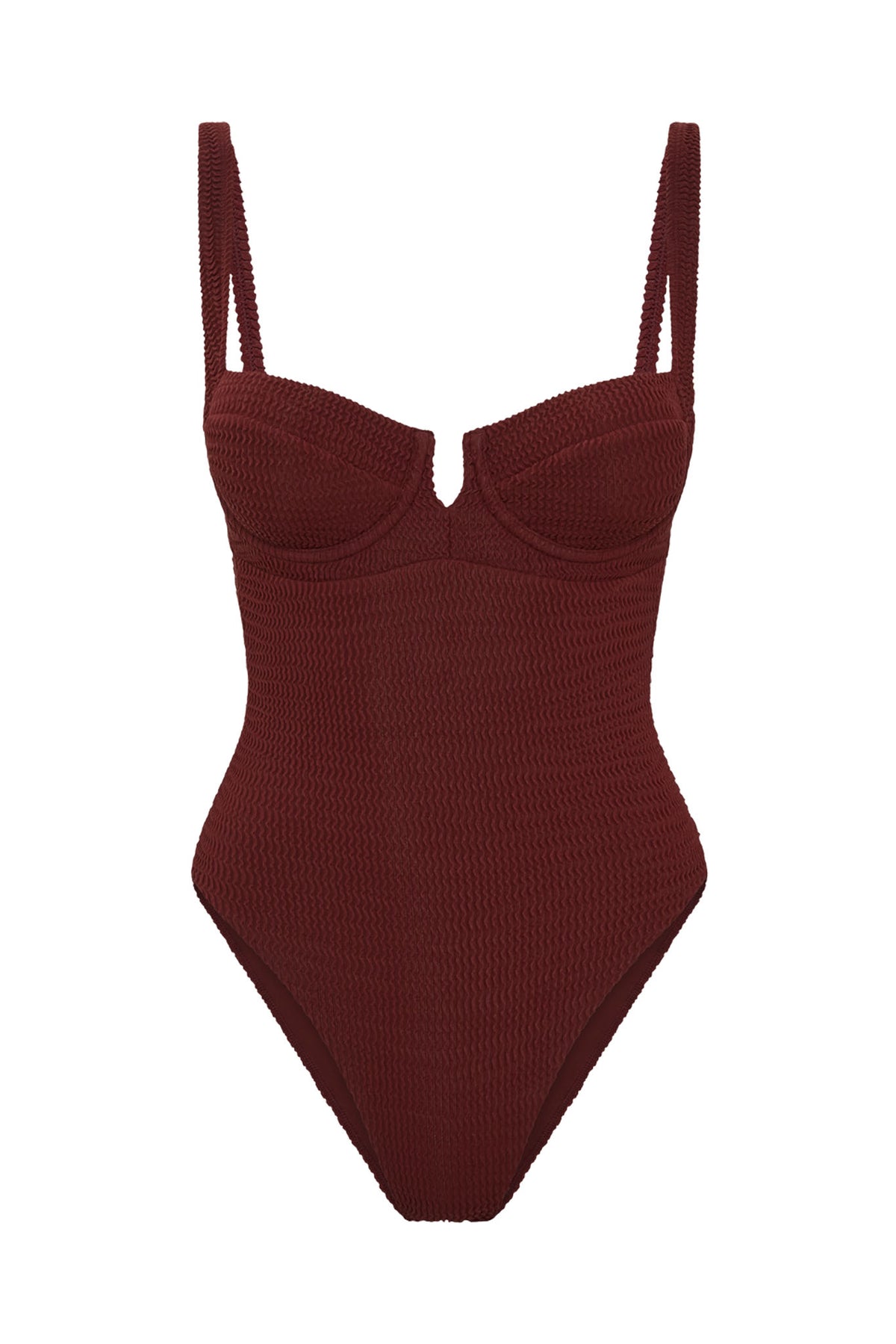 Clovelly One Piece - Deep Burgundy Crinkle