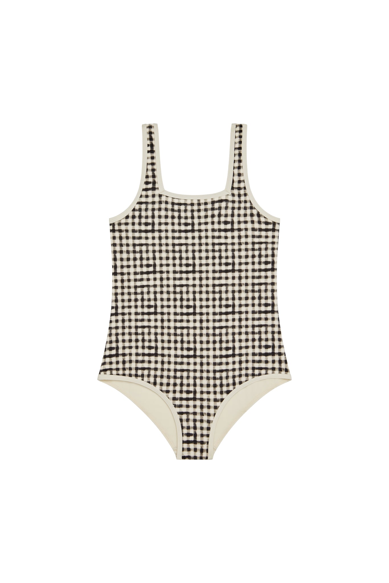 Corfu One Piece Kids - Black Gingham