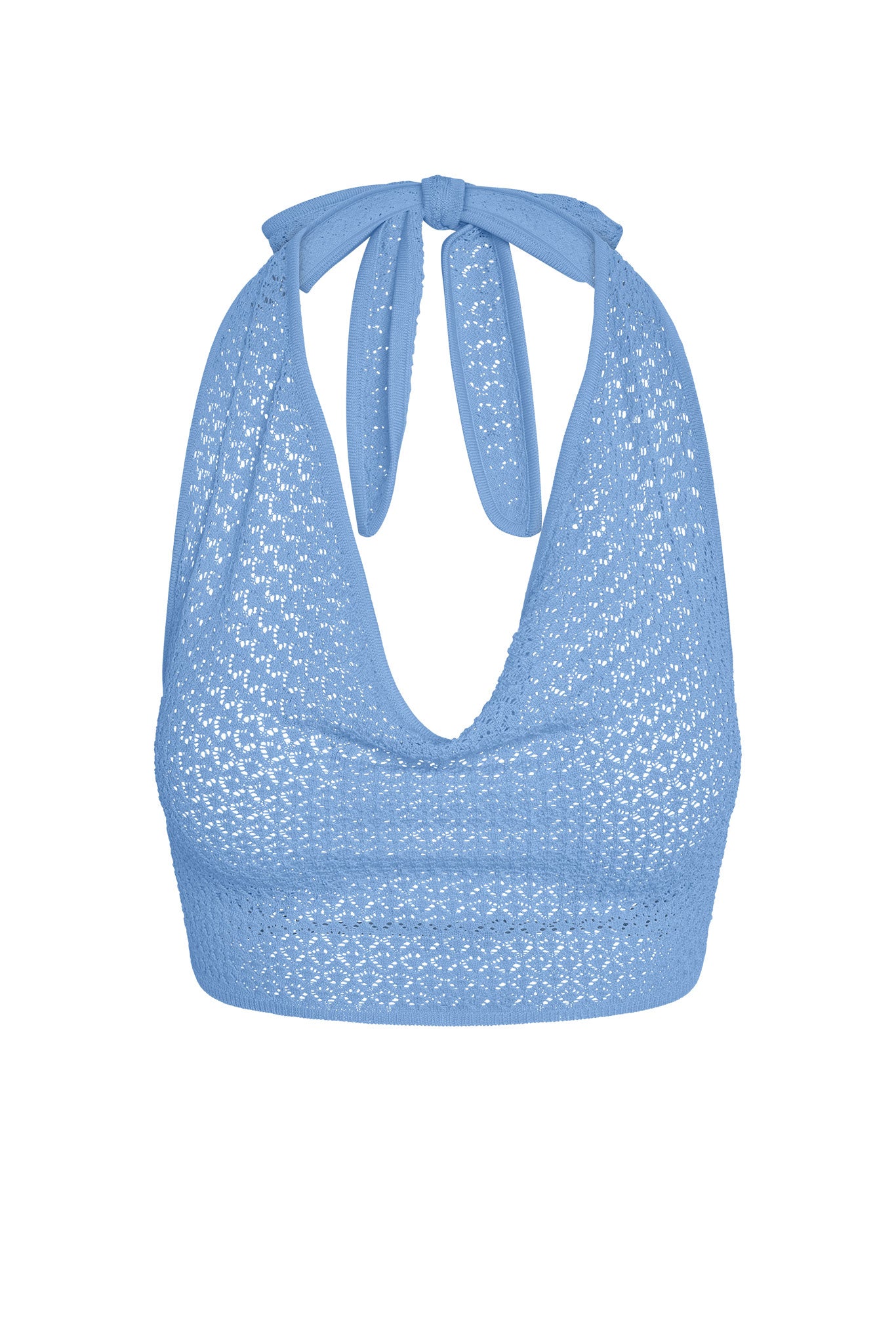Bula Cowl Neck Top - Azure Lace Crochet
