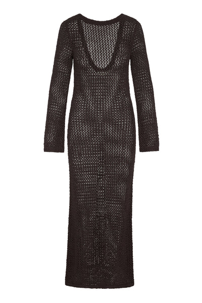 Cozumel Dress - Espresso Petit Crochet – Monday Swimwear