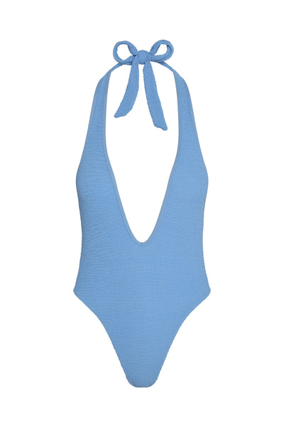 Cyprus One Piece - Azure Crinkle – Monday Swimwear