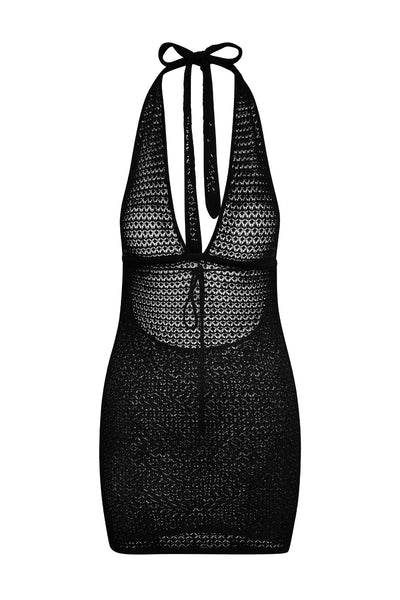 Catania Mini Dress - Black Lace Crochet – Monday Swimwear