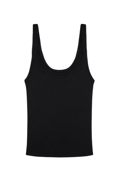 Devin Tank Long - Black Rib – Monday Swimwear