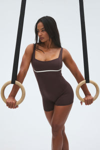Zion Romper - Espresso/Ivory